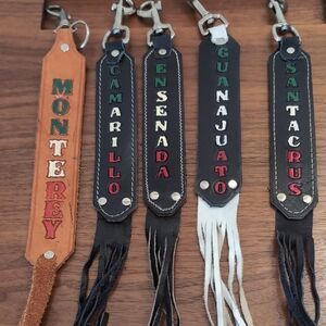 ☃️ 5/$25 ☃️ ENSENADA - Black Mexican Leather Keychain